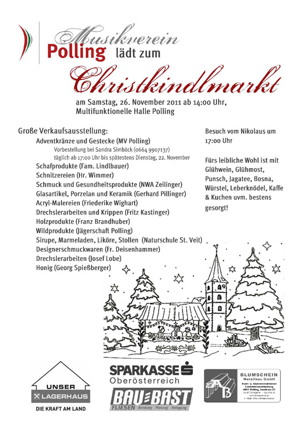 Einladung zum Christkindlmarkt 2011