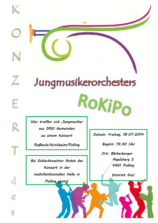 Konzert des Jugendorchesterts RoKiPo (Roßbach, Kirchheim, Polling)